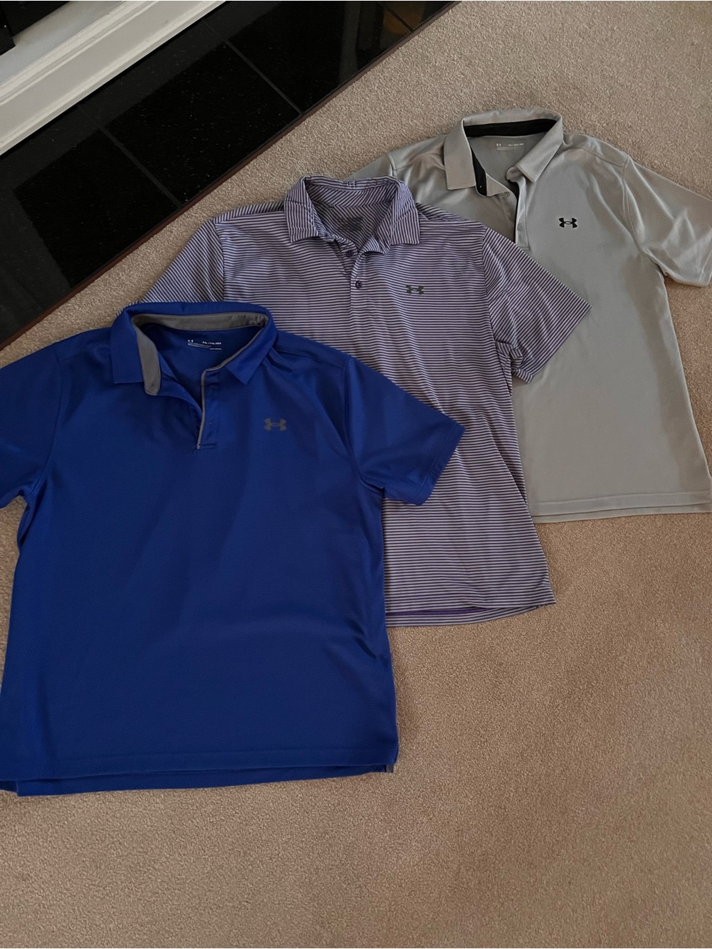 Under Armour Men's Polo Shirt Bundle - Blue, Gray, Purple